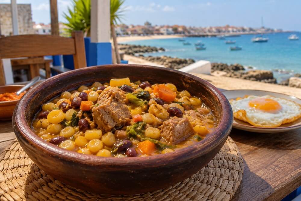 Cachupa podana w lokalnym stylu na Boa Vista